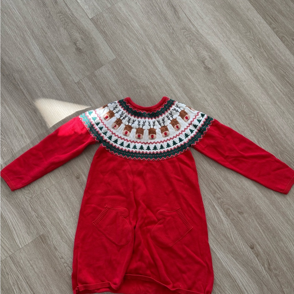Gymboree Red Sweater Dress with Festive Design